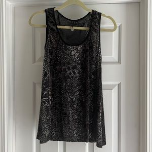 Black Animal Print Tank Top